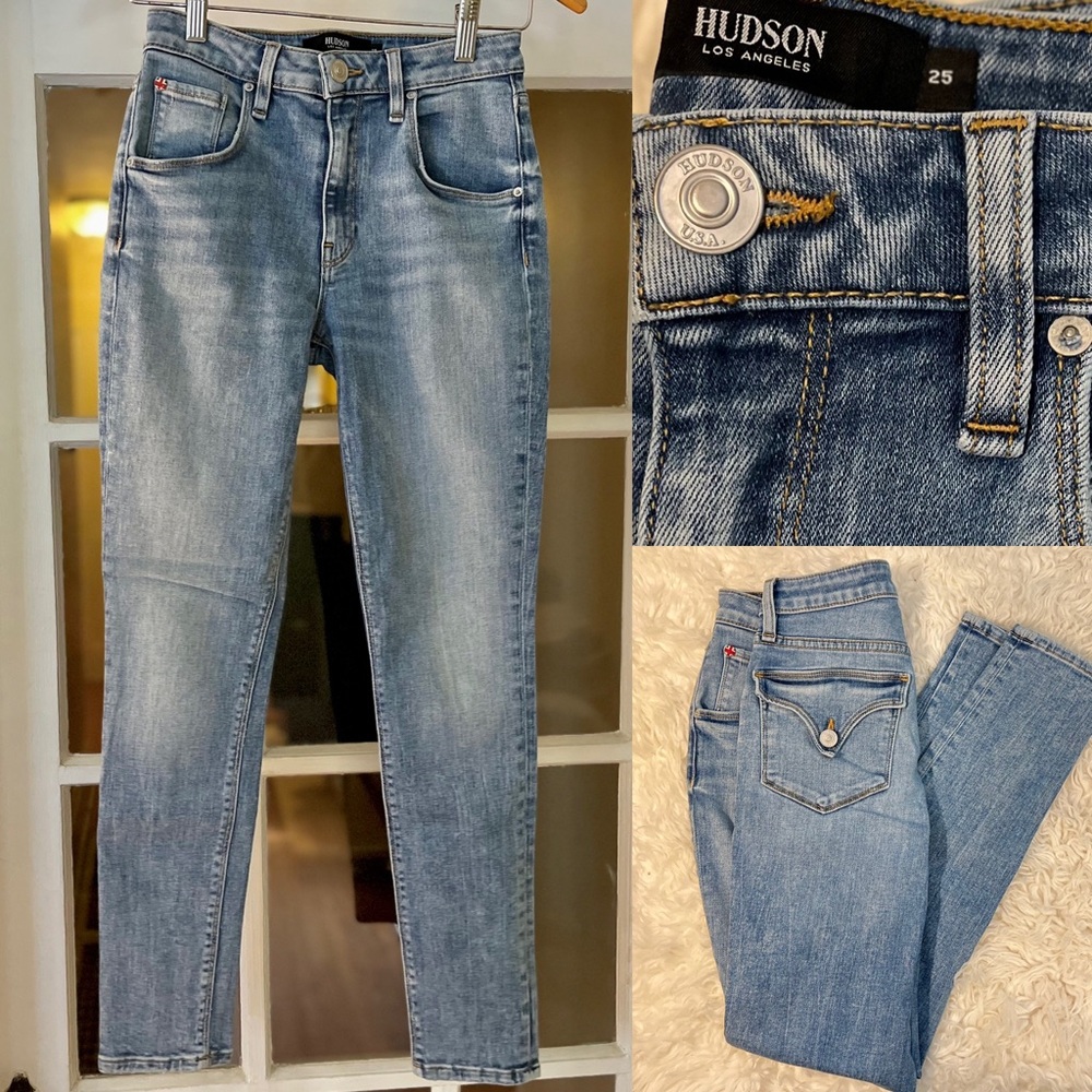 Hudson Jeans Size 25 Barbara High-Rise Super Skinny Ankle Jean Like New Denim